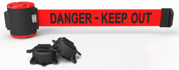 Banner Stakes 7' Magnetic Wall Mount Red "Danger Keep Out"