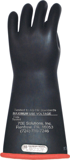 Class 1, 14" Length, 7,500V AC Natural Rubber Gloves