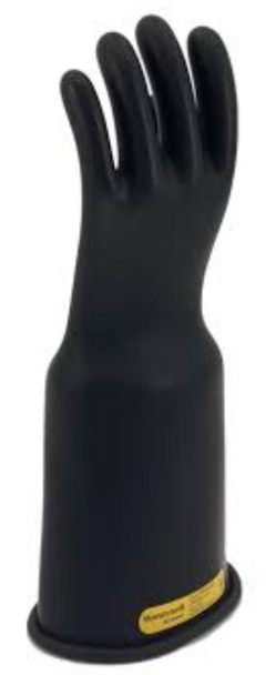 Class 2, 16" Length, 17,000V AC Electriflex Bell Cuff Rubber Gloves (Black) 