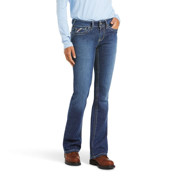 Women's FR Mid Rise Stretch Basic Boot Cut Jean