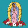 6x6 Tile Our LadyofGuadalupe Turquoise