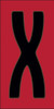 3x6 Tile House Letter X Black on Red