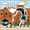 6x6 Tile Pueblo/ Kokopelli