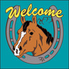 6x6 Tile Welcome Horse & Horseshoe Turquoise 7957TQ