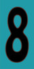 3x6 Tile House Number Turquoise #8