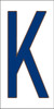 3x6 Tile House Letter K Cobalt on White