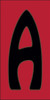 3x6 Tile House Letter A Black on Red