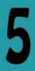 3x6 Tile House Number Turquoise #5