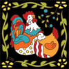 6x6 Tile Hen and Rooster 7663A