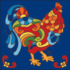 6x6 Tile Talavera Rooster Cobalt 7827C