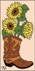3x6 Tile Boot with Sunflowers Sand 3028A