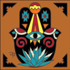 6x6 Tile Southwest Hamsa Hand Terra Cotta