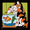 6x6 Tile Cat & Gold Fish 7924A