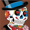6X6 Tile Day of the Dead GroomSugar Skull "Naturals"
