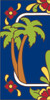 3x6 Tile Cobalt Talavera Palm Trees Left End