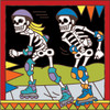 6x6 Tile Day of the Dead Rollerbladers7565A