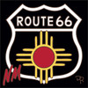 6x6 Tile Route 66 NM Zia Sign Black Background