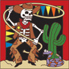 6x6 Tile Day of the Dead Cowboy and Rope 7455A