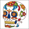 6x6 Tile Talavera Sugar Skull White 8184W