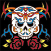 6x6 Tile Tribal Skull 8219A