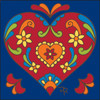 6x6 Tile Talavera Heart Cobalt
