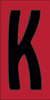 3x6 Tile House Letter K Black on Red