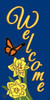 12" x 6" Tile Sign Butterfly Daffodil Welcome