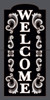 12" x 6" Tile Sign Ornate Welcome Black