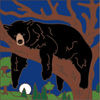 6x6 Tile Bear Tree Nap Cobalt