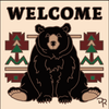 6x6 Tile Black Bear Welcome Sand