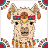 6x6 Tile Festive Llama Headdress