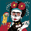 6x6 Tile Day of the Dead Frida and Friends
