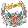 6x6 Tile Welcome-Floral Horseshoe