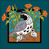 6x6 Tile Quail and Chicks with Poppies