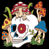 6x6 Tile Day of the Dead Mushroom Skull