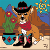 6x6 Tile The "Doog" Doggie Cowboy