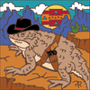 6x6 Tile Rootin' Tootin' Horned Toad