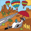 6x6 Tile "NM" Roadrunner's Balloon Festival