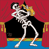 6x6 Tile Day of the Dead Saxophone Player