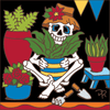 6x6 Tile Day of the Dead Crazy Plant Lady