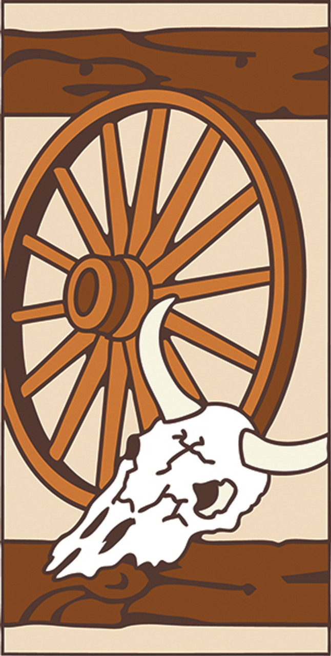 3x6 Tile Western Wagon Wheel Right Decorative Art Tile