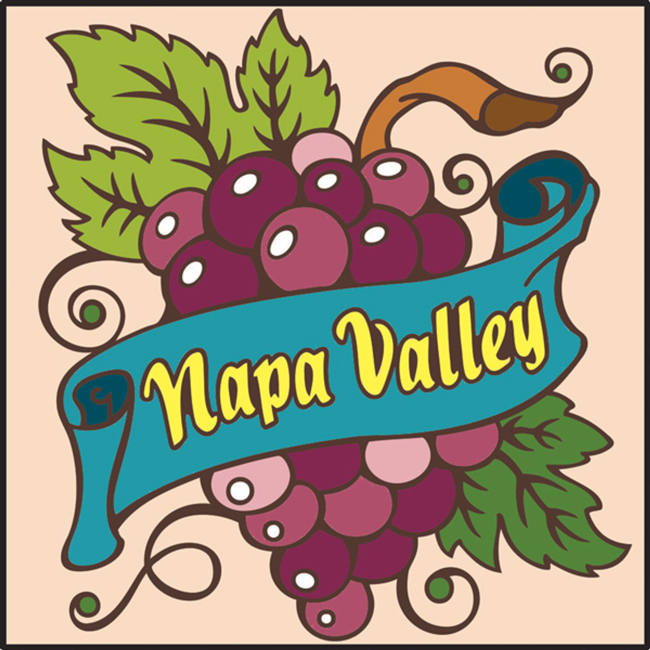 6x6 Napa Valley Grapes Decorative Art Tile