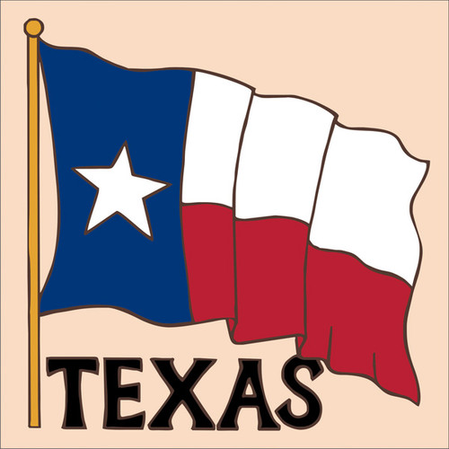 6x6 Tile - Waving Texas Flag