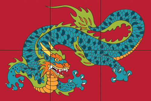 12x18 Tile Mural Dragon