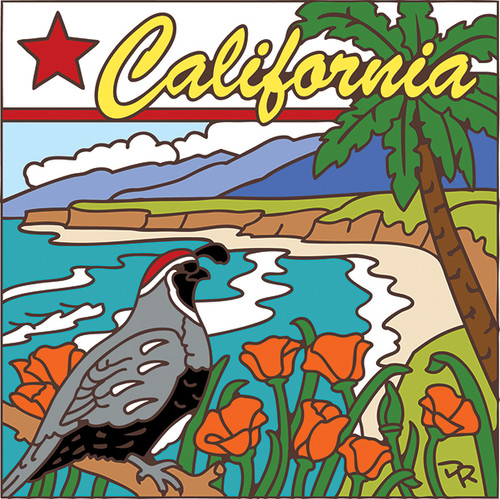 6x6 Tile California State Symbols 7638A