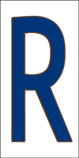 3x6 Tile House Letter R Cobalt on White