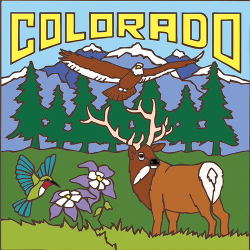6x6 Colorado State Symbols Decorative Art Tile 6x6-colorado-state-symbols-decorative-art-tile
