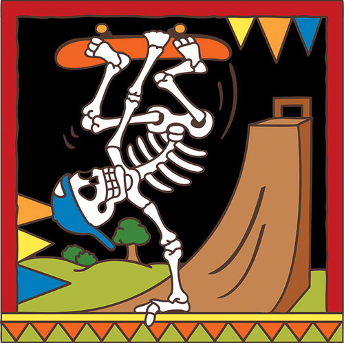 6x6 Tile Day of the Dead Skate Boarder 7579A