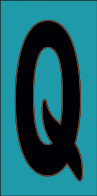 3x6 Tile House Letter Q Turquoise