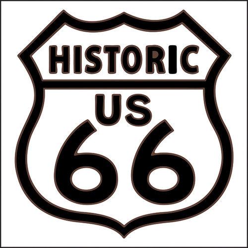 6x6 Historic Route 66 White Decorative Art Tile